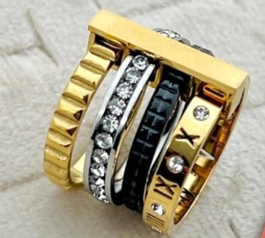 Quadrology stacked roman ring